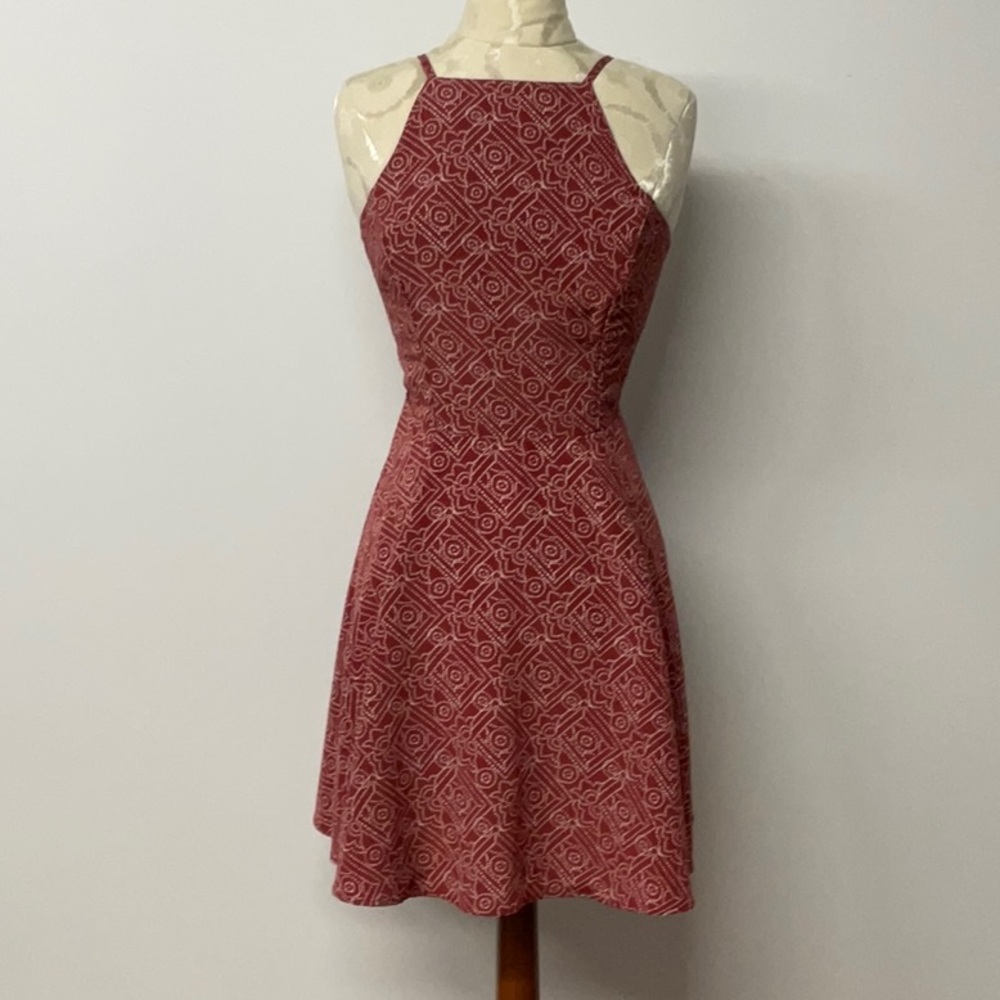 Hollister Brown Print with Adjustable Straps Dress Size Medium